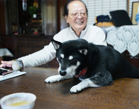 追平さんと愛犬のふくくん